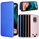 For Doogee S86 / S86 Pro Carbon Fiber Texture Magnetic Horizontal Flip TPU + PC + PU Leather Case with Card Slot(Blue)