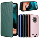 For Doogee S86 / S86 Pro Carbon Fiber Texture Magnetic Horizontal Flip TPU + PC + PU Leather Case with Card Slot(Green)