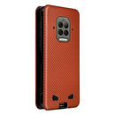 For Doogee S86 / S86 Pro Carbon Fiber Texture Magnetic Horizontal Flip TPU + PC + PU Leather Case with Card Slot(Brown)