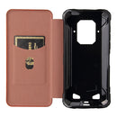 For Doogee S86 / S86 Pro Carbon Fiber Texture Magnetic Horizontal Flip TPU + PC + PU Leather Case with Card Slot(Brown)