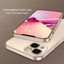 Electroplated Edge Frosted TPU Shockproof Case For iPhone 13 Pro Max(Gold)