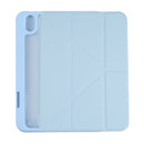 Deformation Transparent Acrylic Horizontal Flip PU Leather Tablet Case with Multi-folding Holder & Sleep / Wake-up Function & Pen Slot For iPad mini 6(Baby Blue)