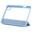 Deformation Transparent Acrylic Horizontal Flip PU Leather Tablet Case with Multi-folding Holder & Sleep / Wake-up Function & Pen Slot For iPad mini 6(Baby Blue)