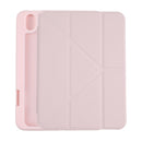 Deformation Transparent Acrylic Horizontal Flip PU Leather Tablet Case with Multi-folding Holder & Sleep / Wake-up Function & Pen Slot For iPad mini 6(Pink)