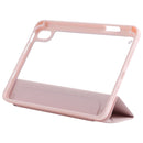 Deformation Transparent Acrylic Horizontal Flip PU Leather Tablet Case with Multi-folding Holder & Sleep / Wake-up Function & Pen Slot For iPad mini 6(Pink)