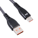 ADC-005 6A USB to USB-C / Type-C Weave Fast Charging Data Cable, Length:1m(Black)