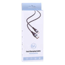 ADC-005 6A USB to USB-C / Type-C Weave Fast Charging Data Cable, Length:1m(Black)