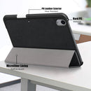 Solid Color TPU Horizontal Flip Leather Tablet Case with Three-folding Holder & Pen Slot & Sleep / Wake-up Function For iPad mini 6(Black)