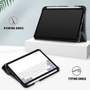 Solid Color TPU Horizontal Flip Leather Tablet Case with Three-folding Holder & Pen Slot & Sleep / Wake-up Function For iPad mini 6(Black)