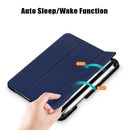 Solid Color TPU Horizontal Flip Leather Tablet Case with Three-folding Holder & Pen Slot & Sleep / Wake-up Function For iPad mini 6(Dark Blue)