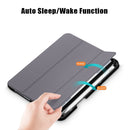 Solid Color TPU Horizontal Flip Leather Tablet Case with Three-folding Holder & Pen Slot & Sleep / Wake-up Function For iPad mini 6(Grey)