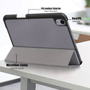 Solid Color TPU Horizontal Flip Leather Tablet Case with Three-folding Holder & Pen Slot & Sleep / Wake-up Function For iPad mini 6(Grey)
