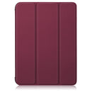 Solid Color TPU Horizontal Flip Leather Tablet Case with Three-folding Holder & Pen Slot & Sleep / Wake-up Function For iPad mini 6(Wine Red)