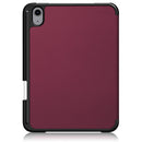 Solid Color TPU Horizontal Flip Leather Tablet Case with Three-folding Holder & Pen Slot & Sleep / Wake-up Function For iPad mini 6(Wine Red)