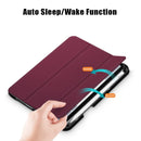 Solid Color TPU Horizontal Flip Leather Tablet Case with Three-folding Holder & Pen Slot & Sleep / Wake-up Function For iPad mini 6(Wine Red)