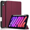 Solid Color TPU Horizontal Flip Leather Tablet Case with Three-folding Holder & Pen Slot & Sleep / Wake-up Function For iPad mini 6(Wine Red)