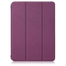 Solid Color TPU Horizontal Flip Leather Tablet Case with Three-folding Holder & Pen Slot & Sleep / Wake-up Function For iPad mini 6(Purple)