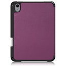 Solid Color TPU Horizontal Flip Leather Tablet Case with Three-folding Holder & Pen Slot & Sleep / Wake-up Function For iPad mini 6(Purple)