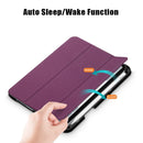 Solid Color TPU Horizontal Flip Leather Tablet Case with Three-folding Holder & Pen Slot & Sleep / Wake-up Function For iPad mini 6(Purple)