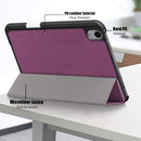 Solid Color TPU Horizontal Flip Leather Tablet Case with Three-folding Holder & Pen Slot & Sleep / Wake-up Function For iPad mini 6(Purple)