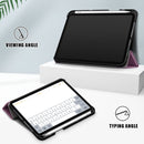 Solid Color TPU Horizontal Flip Leather Tablet Case with Three-folding Holder & Pen Slot & Sleep / Wake-up Function For iPad mini 6(Purple)