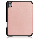 Solid Color TPU Horizontal Flip Leather Tablet Case with Three-folding Holder & Pen Slot & Sleep / Wake-up Function For iPad mini 6(Rose Gold)