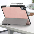 Solid Color TPU Horizontal Flip Leather Tablet Case with Three-folding Holder & Pen Slot & Sleep / Wake-up Function For iPad mini 6(Rose Gold)