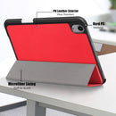 Solid Color TPU Horizontal Flip Leather Tablet Case with Three-folding Holder & Pen Slot & Sleep / Wake-up Function For iPad mini 6(Red)