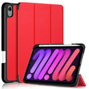 Solid Color TPU Horizontal Flip Leather Tablet Case with Three-folding Holder & Pen Slot & Sleep / Wake-up Function For iPad mini 6(Red)