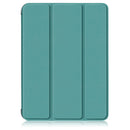 Solid Color TPU Horizontal Flip Leather Tablet Case with Three-folding Holder & Pen Slot & Sleep / Wake-up Function For iPad mini 6(Dark Green)