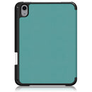 Solid Color TPU Horizontal Flip Leather Tablet Case with Three-folding Holder & Pen Slot & Sleep / Wake-up Function For iPad mini 6(Dark Green)