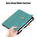 Solid Color TPU Horizontal Flip Leather Tablet Case with Three-folding Holder & Pen Slot & Sleep / Wake-up Function For iPad mini 6(Dark Green)