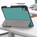 Solid Color TPU Horizontal Flip Leather Tablet Case with Three-folding Holder & Pen Slot & Sleep / Wake-up Function For iPad mini 6(Dark Green)