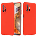 For Xiaomi 11T 5G Solid Color Liquid Silicone Dropproof Full Coverage Protective Case(Red)