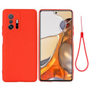 For Xiaomi 11T 5G Solid Color Liquid Silicone Dropproof Full Coverage Protective Case(Red)