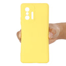 For Xiaomi 11T 5G Solid Color Liquid Silicone Dropproof Full Coverage Protective Case(Yellow)