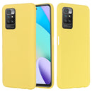 For Xiaomi Redmi 10 Solid Color Liquid Silicone Dropproof Full Coverage Protective Case(Yellow)