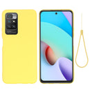For Xiaomi Redmi 10 Solid Color Liquid Silicone Dropproof Full Coverage Protective Case(Yellow)