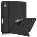 Cloth Texture Multi-folding Horizontal Flip PU Leather Shockproof Tablet Case with Holder & Sleep / Wake-up Function & Pen Slot For iPad mini 6(Black)