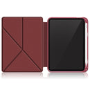 Cloth Texture Multi-folding Horizontal Flip PU Leather Shockproof Tablet Case with Holder & Sleep / Wake-up Function & Pen Slot For iPad mini 6(Wine Red)