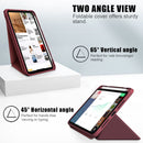 Cloth Texture Multi-folding Horizontal Flip PU Leather Shockproof Tablet Case with Holder & Sleep / Wake-up Function & Pen Slot For iPad mini 6(Wine Red)