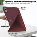 Cloth Texture Multi-folding Horizontal Flip PU Leather Shockproof Tablet Case with Holder & Sleep / Wake-up Function & Pen Slot For iPad mini 6(Wine Red)