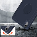 Cloth Texture Multi-folding Horizontal Flip PU Leather Shockproof Tablet Case with Holder & Sleep / Wake-up Function & Pen Slot For iPad mini 6(Dark Blue)