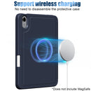 Cloth Texture Multi-folding Horizontal Flip PU Leather Shockproof Tablet Case with Holder & Sleep / Wake-up Function & Pen Slot For iPad mini 6(Dark Blue)