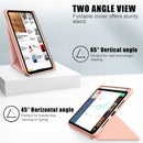 Cloth Texture Multi-folding Horizontal Flip PU Leather Shockproof Tablet Case with Holder & Sleep / Wake-up Function & Pen Slot For iPad mini 6(Rose Gold)