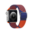 Two-color Nylon Braid Watch Band For Apple Watch Series 7 41mm / 6&SE&5&4 40mm / 3&2&1 38mm(Sapphire Blue Orange)