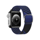 Two-color Nylon Braid Watch Band For Apple Watch Series 7 41mm / 6&SE&5&4 40mm / 3&2&1 38mm(Black Sapphire Blue)