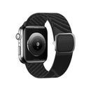 Two-color Nylon Braid Watch Band For Apple Watch Series 7 41mm / 6&SE&5&4 40mm / 3&2&1 38mm(Black Grey)