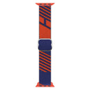 Two-color Nylon Braid Watch Band For Apple Watch Series 7 45mm / 6&SE&5&4 44mm / 3&2&1 42mm(Sapphire Blue Orange)