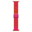 Two-color Nylon Braid Watch Band For Apple Watch Series 7 45mm / 6&SE&5&4 44mm / 3&2&1 42mm(Orange Pink)